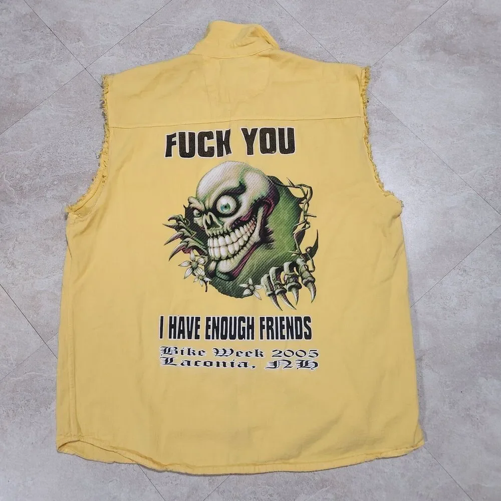VTG Y2K Bike Week Laconia‎ NH 2005 Mens 2XL Motorcycle Harley Vest T Shirt